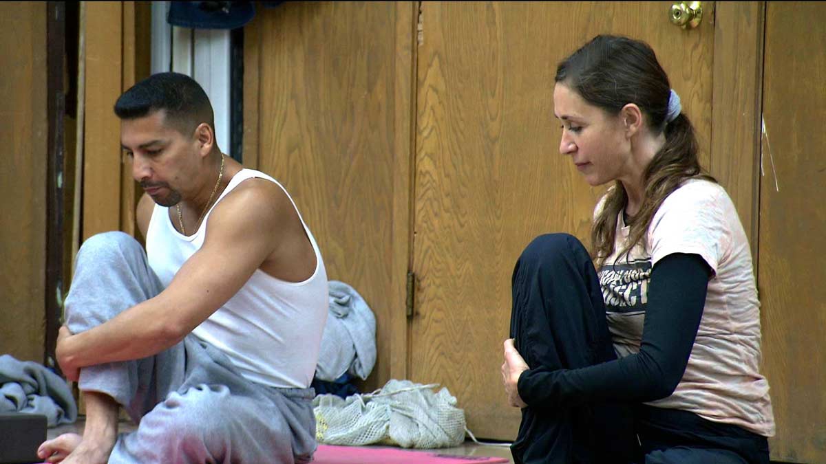 Stretching in Prison Yoga